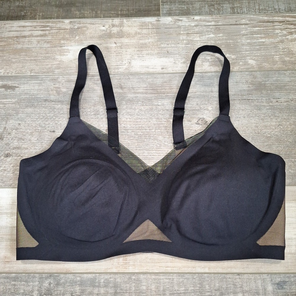 HONEYLOVE Crossover Bra Black Size Medium Wireless Comfort